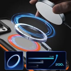 iPhone 16 Pro Kılıf Magsafe Şarj Özellikli Renkli Kenar Airbag Şeritli Lamer Kapak