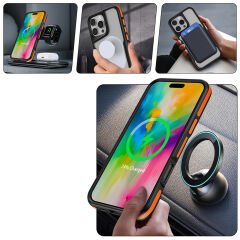 iPhone 16 Pro Kılıf Magsafe Şarj Özellikli Renkli Kenar Airbag Şeritli Lamer Kapak