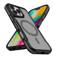 iPhone 16 Pro Kılıf Magsafe Şarj Özellikli Renkli Kenar Airbag Şeritli Lamer Kapak