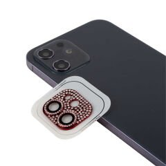 iPhone 12 Mini CL-08 Kamera Lens Koruyucu Kırmızı