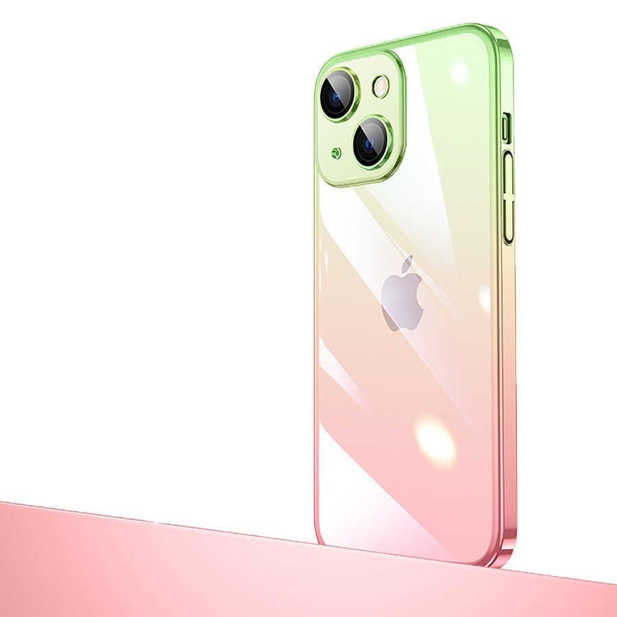iPhone 14 Kılıf Parlak Renk Geçişli Kamera Korumalı Senkron Kapak
