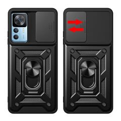 Xiaomi Mi 12T Pro Kılıf Magnetik Standlı Kamera Korumalı Sürgülü Vega Kapak