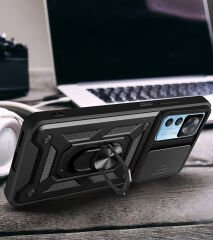 Xiaomi Mi 12T Pro Kılıf Magnetik Standlı Kamera Korumalı Sürgülü Vega Kapak