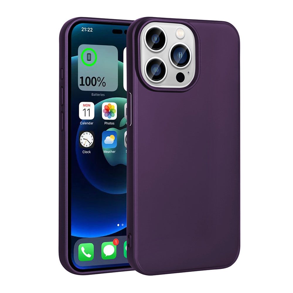 iPhone 15 Pro Kılıf Premier Silikon Kapak Derin Mor