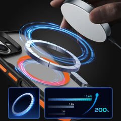 iPhone 16 Plus Kılıf Magsafe Şarj Özellikli Renkli Kenar Airbag Şeritli Lamer Kapak
