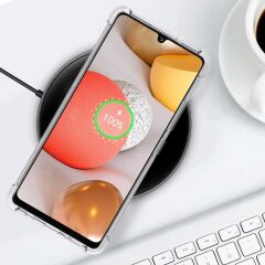 Samsung Galaxy A12 Kılıf Nitro Anti Shock Darbe Emici Köşe Korumalı Şeffaf Silikon Kapak