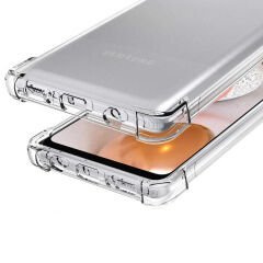 Samsung Galaxy A12 Kılıf Nitro Anti Shock Darbe Emici Köşe Korumalı Şeffaf Silikon Kapak