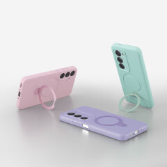 Xiaomi Redmi 15 Uyumlu Magsafe Şarj Özellikli Standlı Halka Yüzüklü Samara Kılıf Kapak