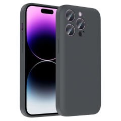 iPhone 14 Pro Max Kılıf Kamera Korumalı Kartlık Hazneli Vitra Kapak Gri