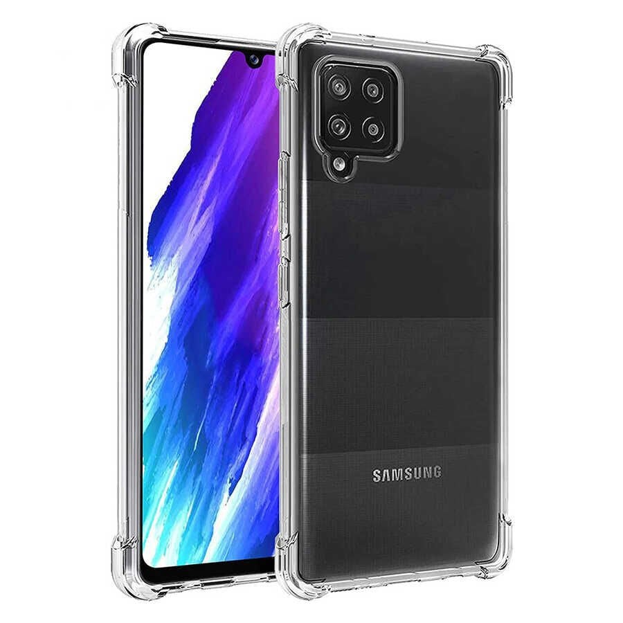 Samsung Galaxy A12 Kılıf Nitro Anti Shock Darbe Emici Köşe Korumalı Şeffaf Silikon Kapak Renksiz