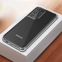 Samsung Galaxy S21 Ultra Kılıf Nitro Anti Shock Darbe Emici Köşe Korumalı Şeffaf Silikon Kapak