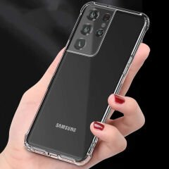 Samsung Galaxy S21 Ultra Kılıf Nitro Anti Shock Darbe Emici Köşe Korumalı Şeffaf Silikon Kapak