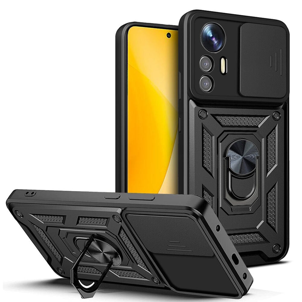 Xiaomi Mi 12 Lite Kılıf Magnetik Standlı Kamera Korumalı Sürgülü Vega Kapak