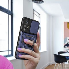 Xiaomi Mi 12 Lite Kılıf Magnetik Standlı Kamera Korumalı Sürgülü Vega Kapak