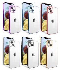 iPhone 14 Kılıf Kamera Korumalı Renkli Çerçevel Garaj Kapak