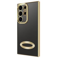 Samsung Galaxy S24 Ultra Kılıf Kamera Korumalı Logo Gösteren Omega Kapak Derin Mor