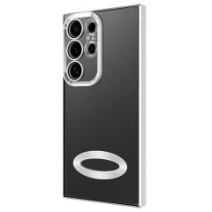 Samsung Galaxy S24 Ultra Kılıf Kamera Korumalı Logo Gösteren Omega Kapak Derin Mor