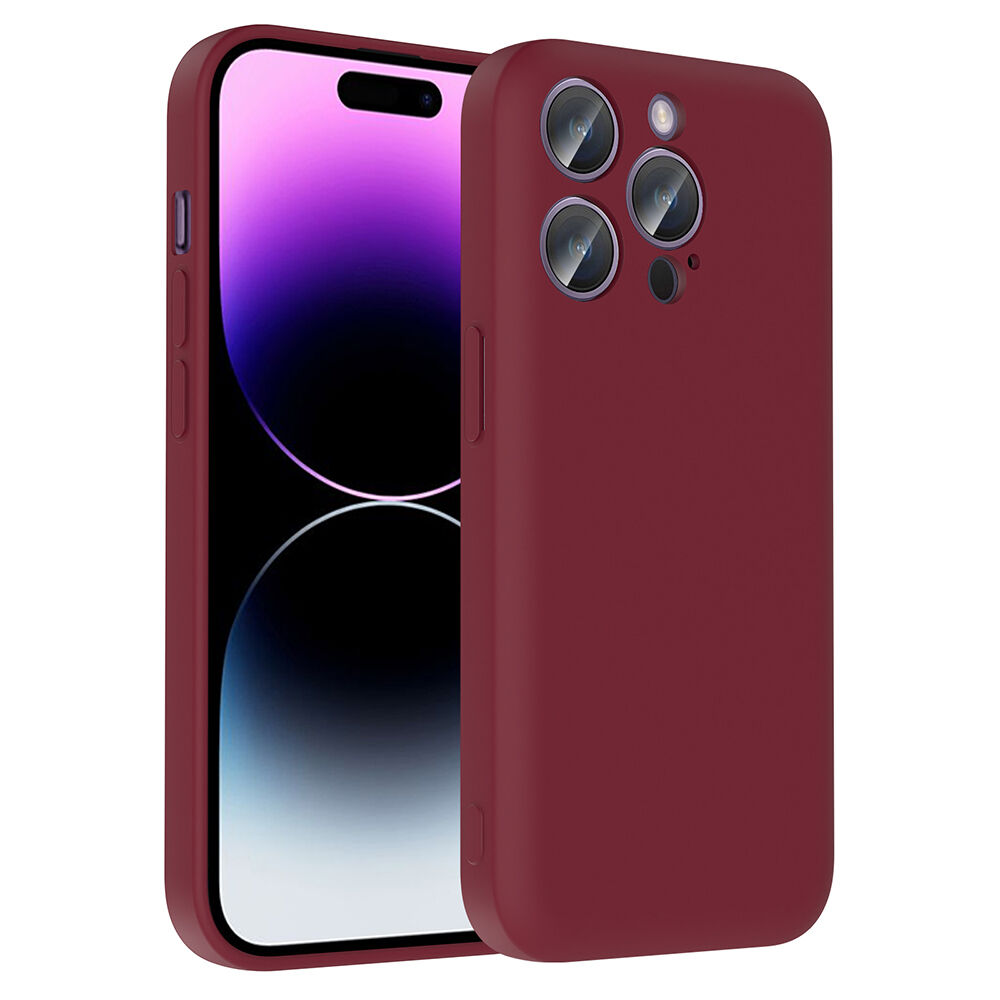 iPhone 14 Pro Max Kılıf Kamera Korumalı Kartlık Hazneli Vitra Kapak Mürdüm