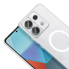 Xiaomi Redmi Note 13 Pro 4G Uyumlu Kamera Korumalı MagSafe Şarj Özellikli Şeffaf Sararmaz London Sert Plastik Kapak