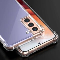 Samsung Galaxy S21 Kılıf Nitro Anti Shock Darbe Emici Köşe Korumalı Şeffaf Silikon Kapak