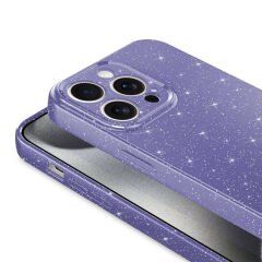 iPhone 15 Pro Max Kılıf Kamera Korumalı Simli Lüks Koton Kapak