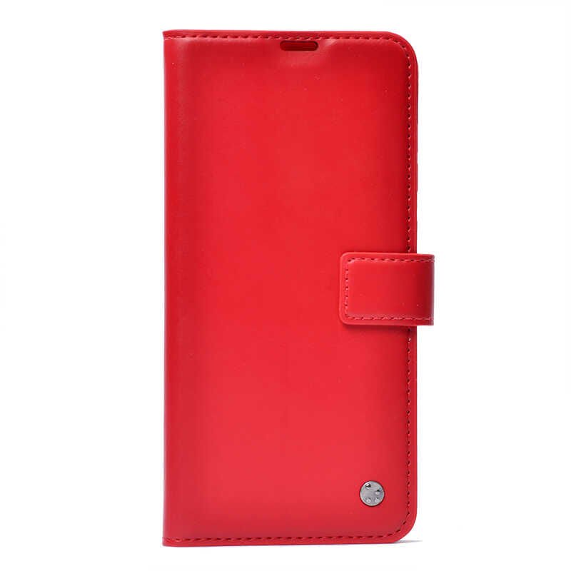 Xiaomi Mi 12T Pro Kılıf Kar Deluxe Kapaklı Kılıf Kırmızı