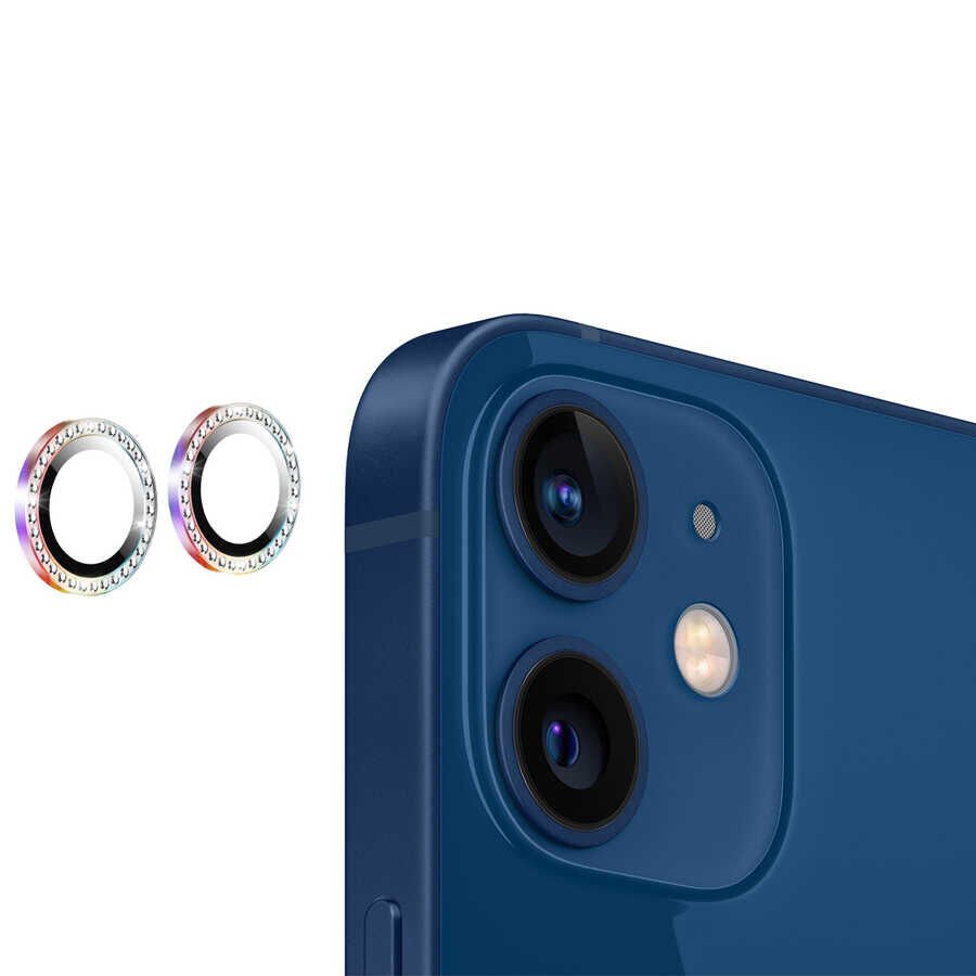 iPhone 12 Mini CL-06 Kamera Lens Koruyucu Colorful