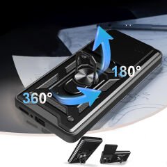 Xiaomi Redmi Note 14 Kılıf Magnetik Standlı Kamera Korumalı Sürgülü Vega Kapak