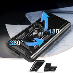 Xiaomi Redmi Note 14 Kılıf Magnetik Standlı Kamera Korumalı Sürgülü Vega Kapak
