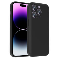 iPhone 14 Pro Kılıf Kamera Korumalı Kartlık Hazneli Vitra Kapak Siyah