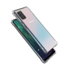 Samsung Galaxy M51 Kılıf Nitro Anti Shock Darbe Emici Köşe Korumalı Şeffaf Silikon Kapak Renksiz