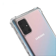 Samsung Galaxy M51 Kılıf Nitro Anti Shock Darbe Emici Köşe Korumalı Şeffaf Silikon Kapak Renksiz
