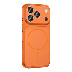 iPhone 17 Pro Kılıf Kablosuz Şarj Özellikli Kamera Korumalı Formen Kapak Turuncu