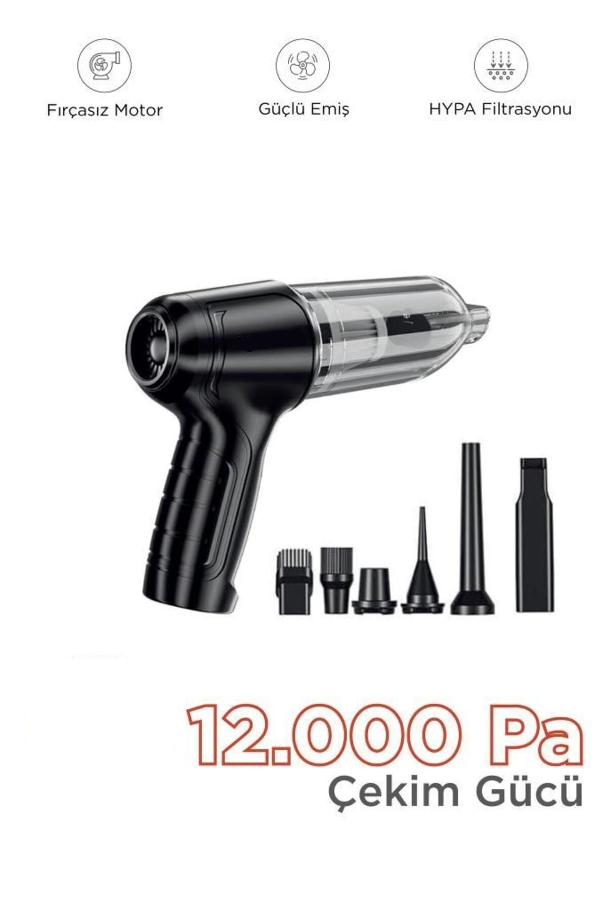 LT-107C Mini Çok Fonksiyonlu Üflemeli Şarjlı Araç Süpürgesi El Süpürgesi