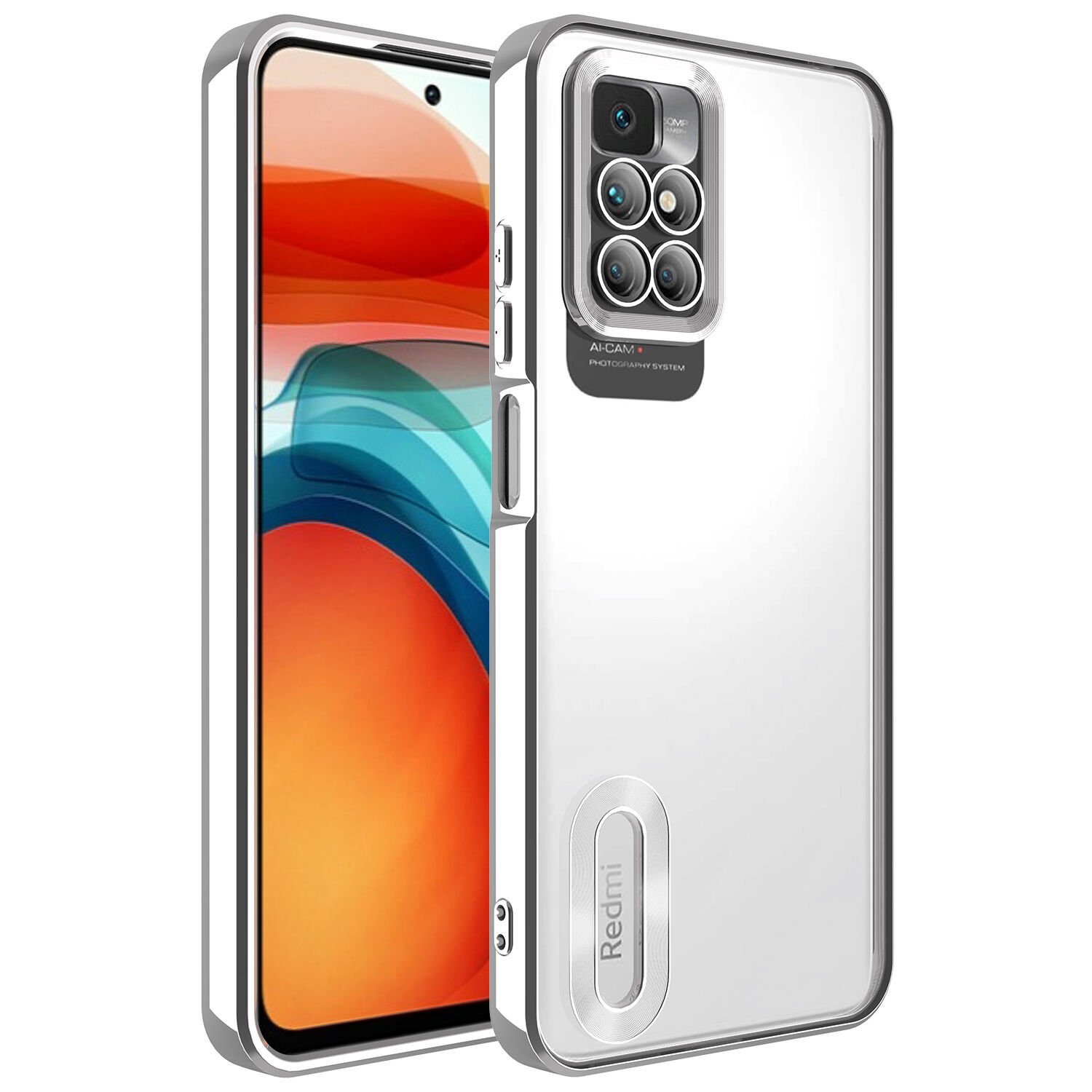 Xiaomi Redmi 10 Kılıf Kamera Korumalı Logo Gösteren Omega Kapak