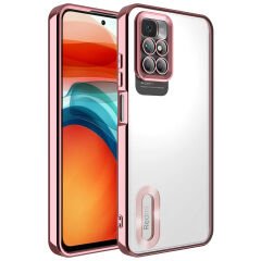 Xiaomi Redmi 10 Kılıf Kamera Korumalı Logo Gösteren Omega Kapak Siyah