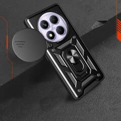 Xiaomi Redmi Note 14 Pro 4G Kılıf Magnetik Standlı Kamera Korumalı Sürgülü Vega Kapak