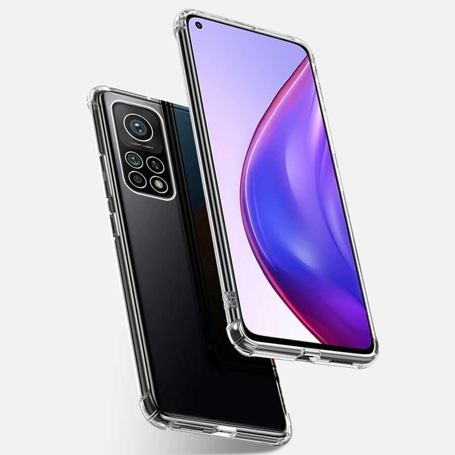 Xiaomi Mi 10T Pro 5G Kılıf Nitro Anti Shock Darbe Emici Köşe Korumalı Şeffaf Silikon Kapak Renksiz