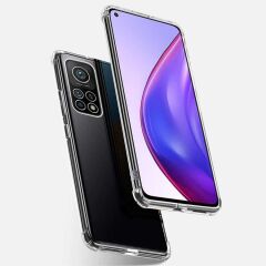 Xiaomi Mi 10T Pro 5G Kılıf Nitro Anti Shock Darbe Emici Köşe Korumalı Şeffaf Silikon Kapak Renksiz