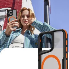iPhone 15 Pro Kılıf Magsafe Şarj Özellikli Renkli Kenar Airbag Şeritli Lamer Kapak