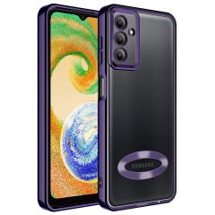 Samsung Galaxy A34 Kamera Korumalı Logo Gösteren Omega Kapak Kılıf Derin Mor