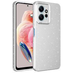 Xiaomi Redmi Note 12 4G Kılıf Kamera Korumalı Simli Lüks Koton Kapak kılıf Mor