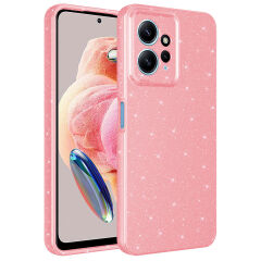 Xiaomi Redmi Note 12 4G Kılıf Kamera Korumalı Simli Lüks Koton Kapak kılıf Mor