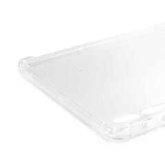Samsung Galaxy Tab S7 Plus T970 Kılıf Nitro Anti Shock Darbe Emici Köşe Korumalı Şeffaf Silikon Kapak Renksiz
