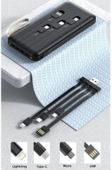 Digital Göstergeli 4 Çıkışlı Fenerli Standli 20.000 Mah Powerbank Beyaz