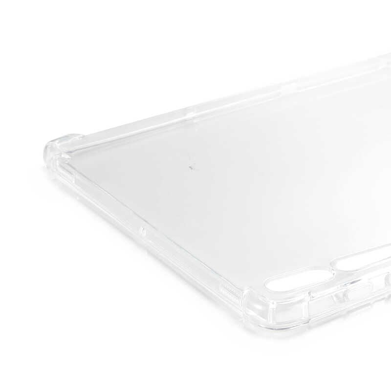 Samsung Galaxy Tab S7 Plus T970 Kılıf Nitro Anti Shock Darbe Emici Köşe Korumalı Şeffaf Silikon Kapak Renksiz