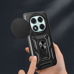 Xiaomi Poco X7 Kılıf Magnetik Standlı Kamera Korumalı Sürgülü Vega Kapak