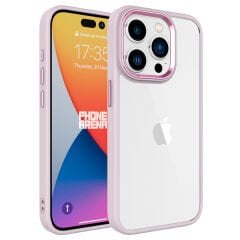 iPhone 15 Pro Kılıf Renkli Silikon Kenarlı Krom Kapak Kılıf
