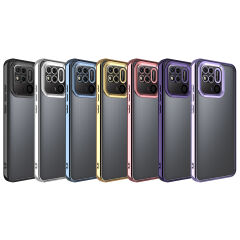Xiaomi Redmi 10C Kılıf Kamera Korumalı Logo Gösteren Omega Kapak Siyah
