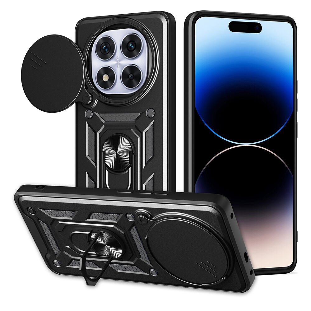 Xiaomi Redmi Note 14 Pro Plus Kılıf Magnetik Standlı Kamera Korumalı Sürgülü Vega Kapak